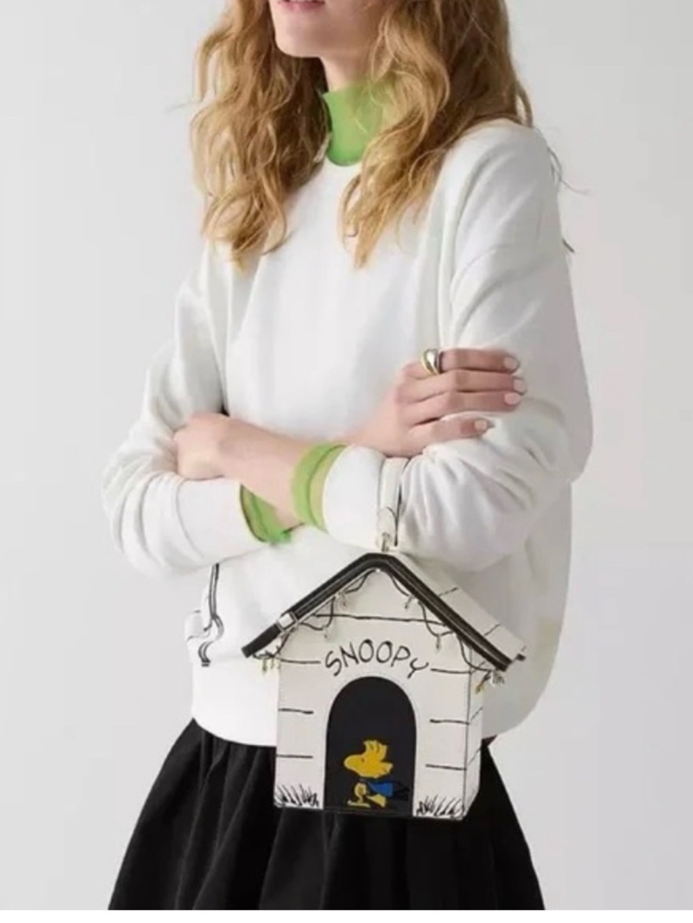 kate spade White Novelty Snoopy Doghouse Satchel handbag peanuts